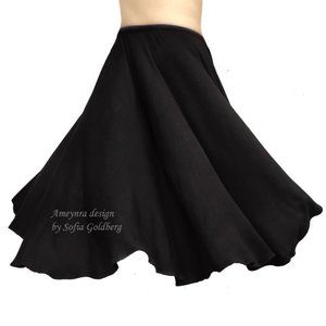 Black Color Full Circle Mini Skirt Ameynra design New